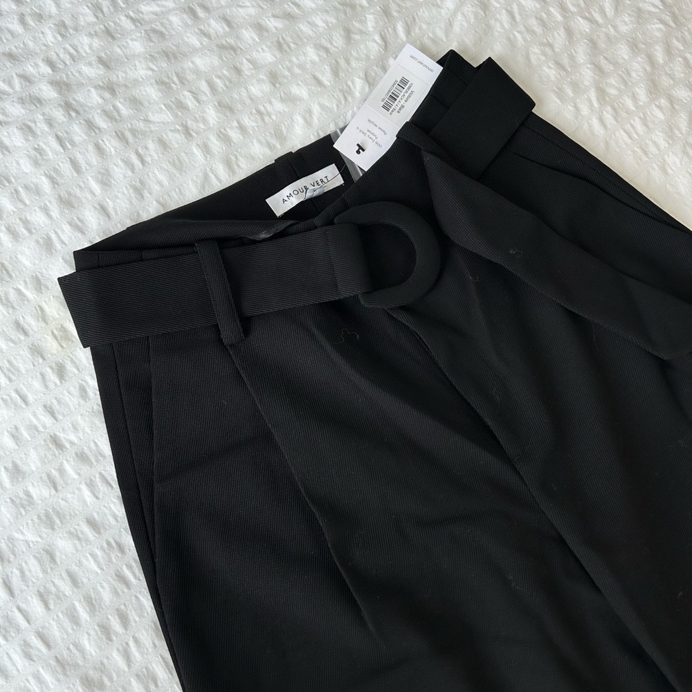Amour Vert Charcoal Belted Pants